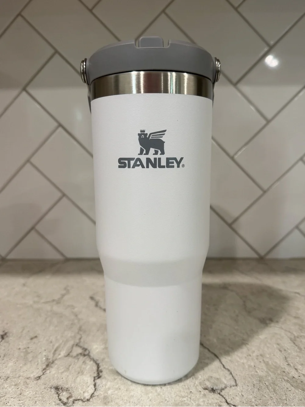 Stanley White Tumbler with Gray Lid - Picture 1 of 1